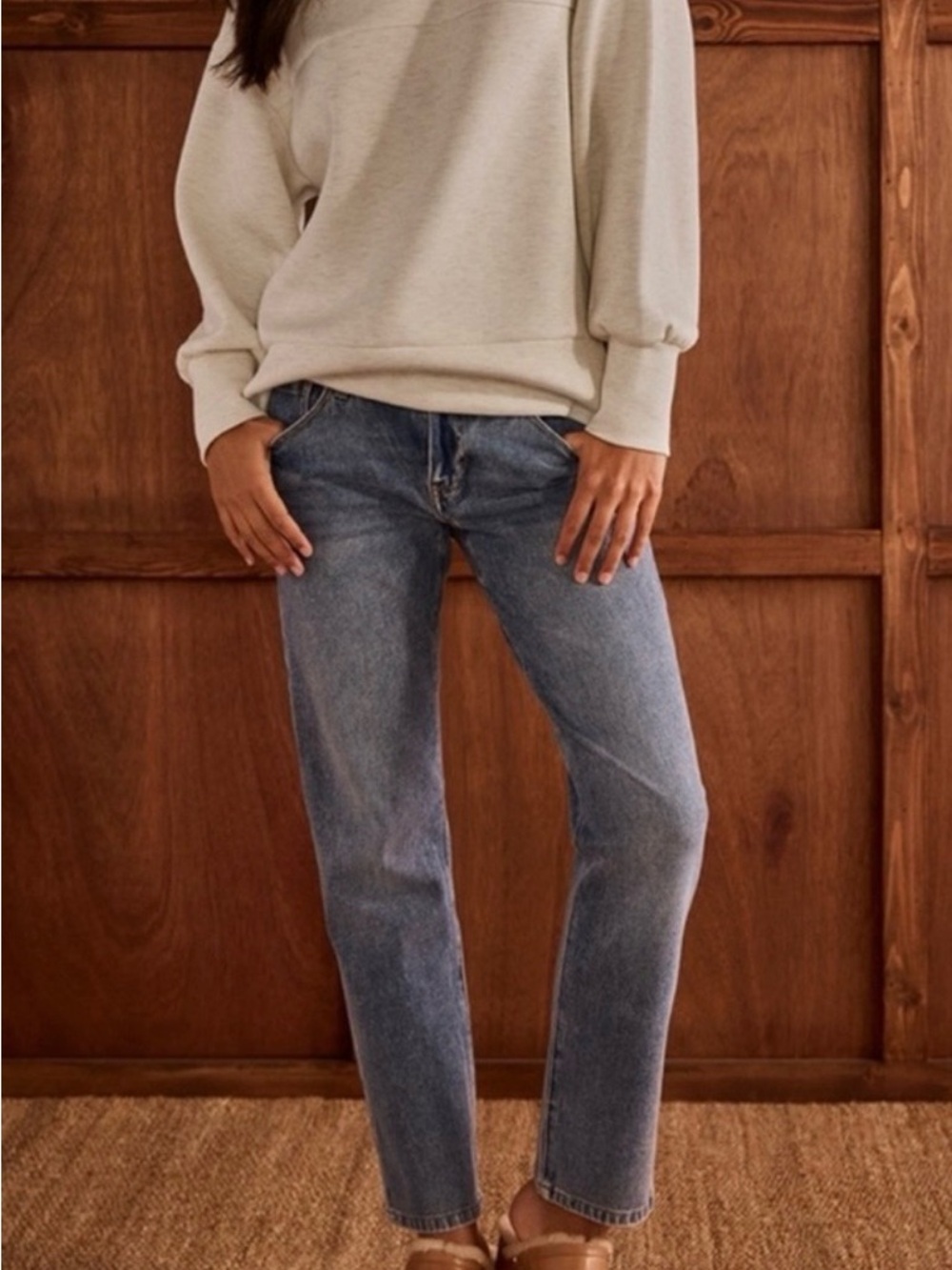 Cabi Harlow Jean.  Relaxed fit. High-Rise. Women's Jeans in Faded Blue